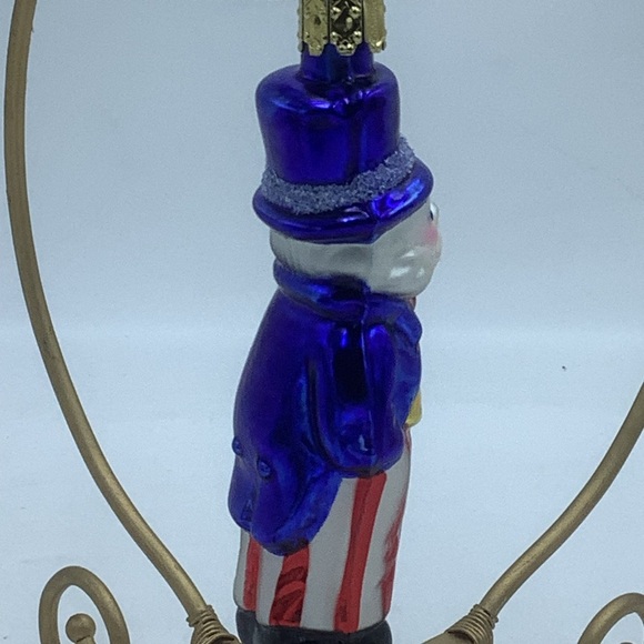 Christborn Mouth Blown and Hand Painted Uncle Sam Christmas Ornament - Picture 3 of 7